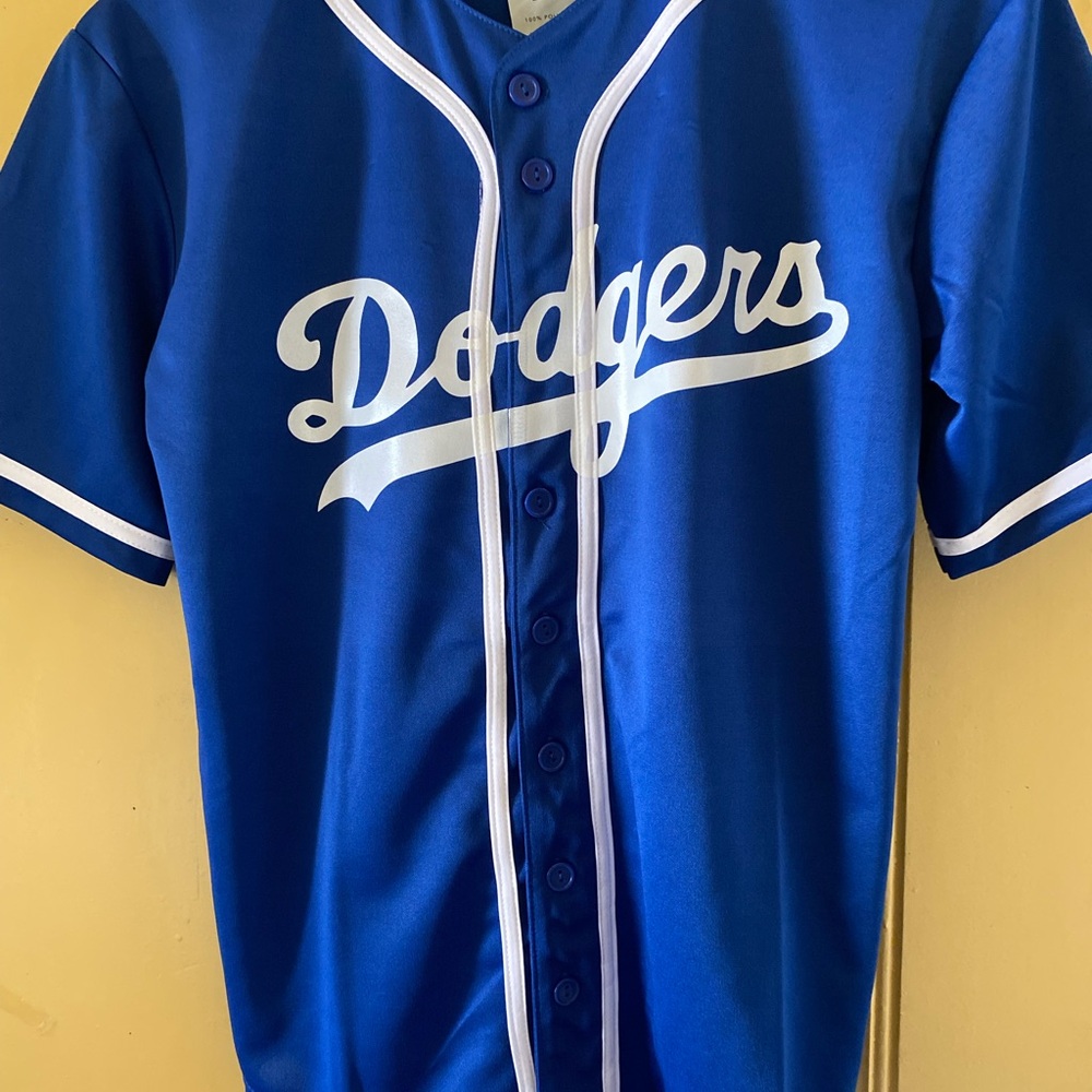 Blue Dodgers Championship Baseball Jersey